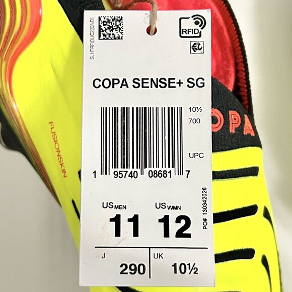 Adidas Copa Sense+ SG “Game Data Pack” Men’s Size 11 Solar Yellow Soccer Cleats - Picture 8 of 9